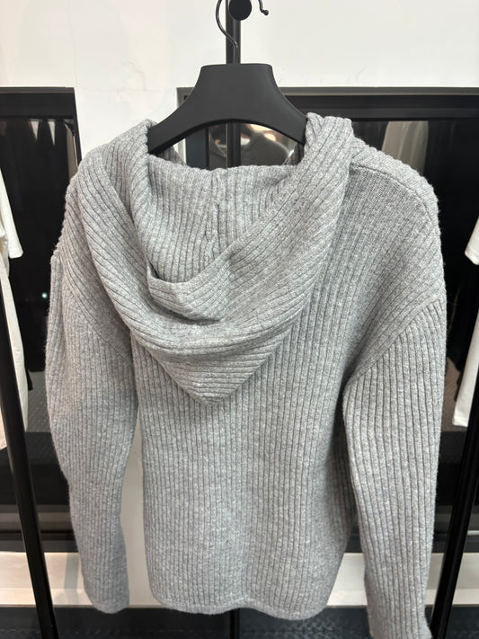 Le Gilet à capuche en maille - Gris