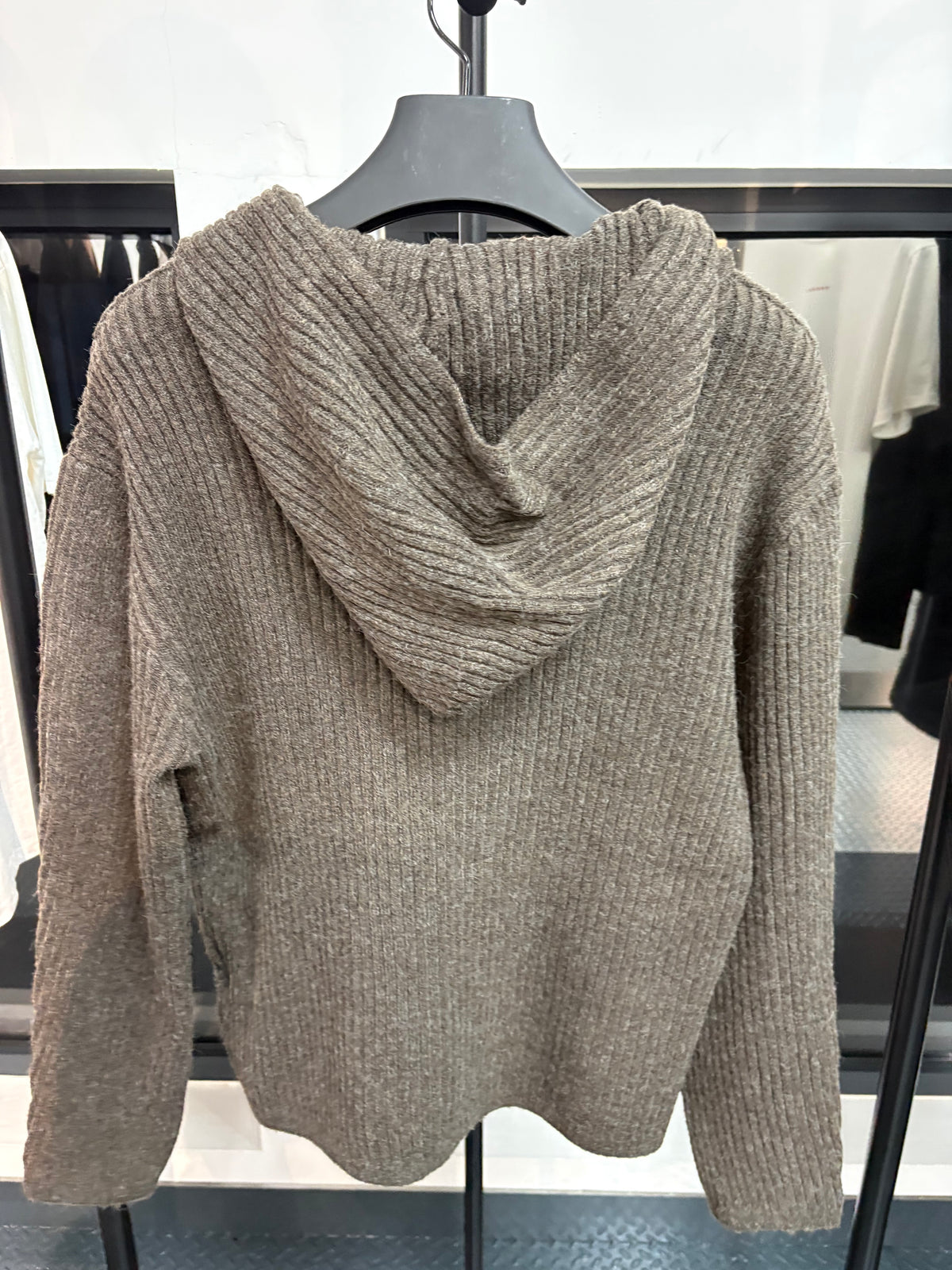 Le Gilet à capuche en maille - Marron