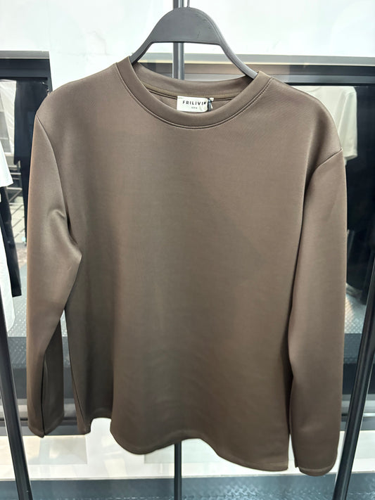 Le Long Sleeve satiné - Marron